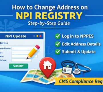 Screen showing how to change address on NPI Registry in NPPES portal